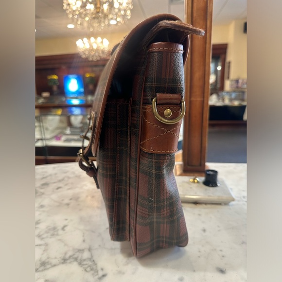 Vintage Polo Ralph Lauren Coated Canvas Burgundy Black Brown Bag Satchel Travel - Picture 4 of 14